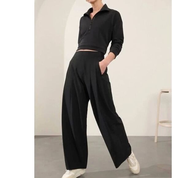 Athleta Pants - Athleta Brooklyn Heights Wide Leg Pant - Black 6